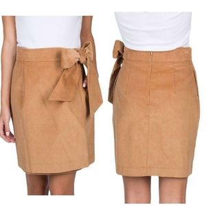 LAUREN JAMES Women's Corduroy Wrap Skirt in Camel XS